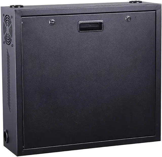 Alt view image 2 of 5 - Kenuco Heavy Duty 16 Gauge Steel DVR Security Lockbox with Fan and Swing Open Top (18'' x 18'' x 5'' Black)
