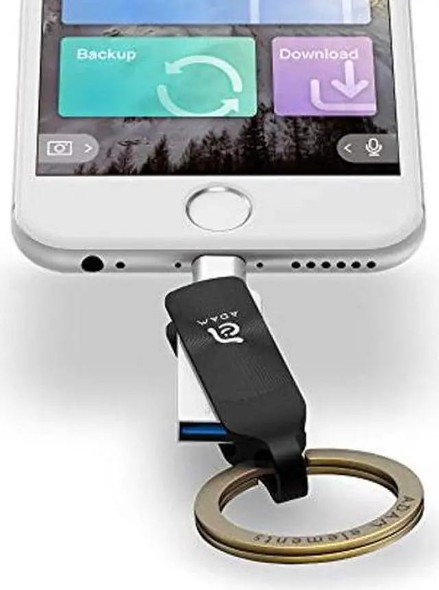 Alt view image 2 of 5 - ADAM elements iKlips Duo+ 128GB MFi Certified Premium Flash Drive Compatible with iPad, iPhone (128GB, Obsidian Black)