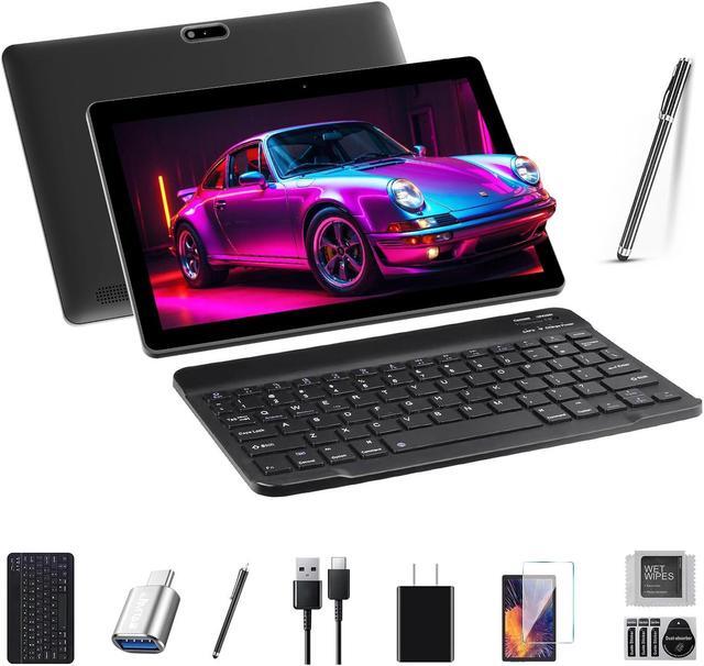 Main image of JIMTAB Android 13 Tablets Octa-Core 10 inch 2 in 1 Android Tablet, 4GB+64GB Gaming Tablet with USB Adapter, Keyboard, Stylus, Tempered Film, GPS, WiFi, Bluetooth, Google Certificated Tablet (Black)