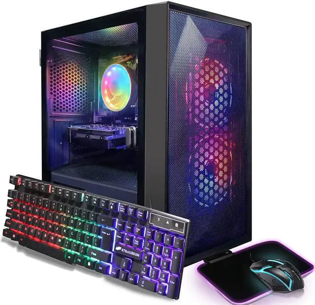 Main image of STGAubron Prebuilt Gaming PC Desktop, Radeon RX 550 4G, Intel Core i5 up to 3.7GHz, 16G RAM, 512G SSD, WiFi 6, BT 5.3, RGB Fan x2, Windows 11 Home