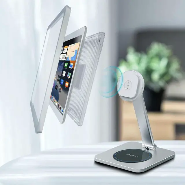 Alt view image 2 of 5 - EMONITA Magnetic Stand with Charging Case for 2021 iPad Mini 6. 18W USB C Fast Charging Cable Included, Foldable L Shape, Strong Magnets, 360 Rotation, 90 Tilt