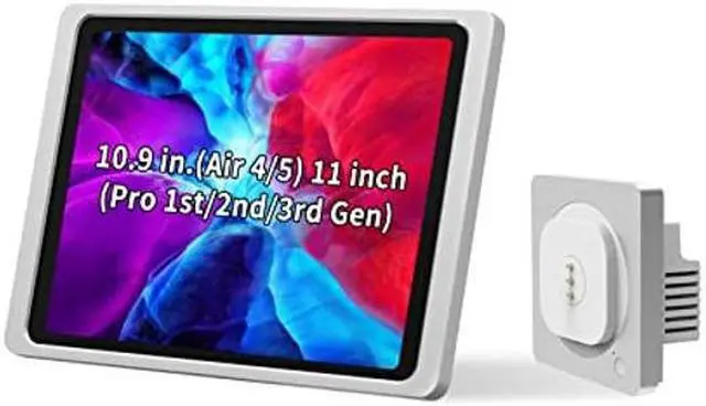 Main image of EMONITA Magnetic Wall Mount with Charging Case for iPad Air 10.9", iPad Pro 11". Upgraded 18W Quick Charge, Strong Magnets, 360 Rotation, in-Wall Junction Box Included