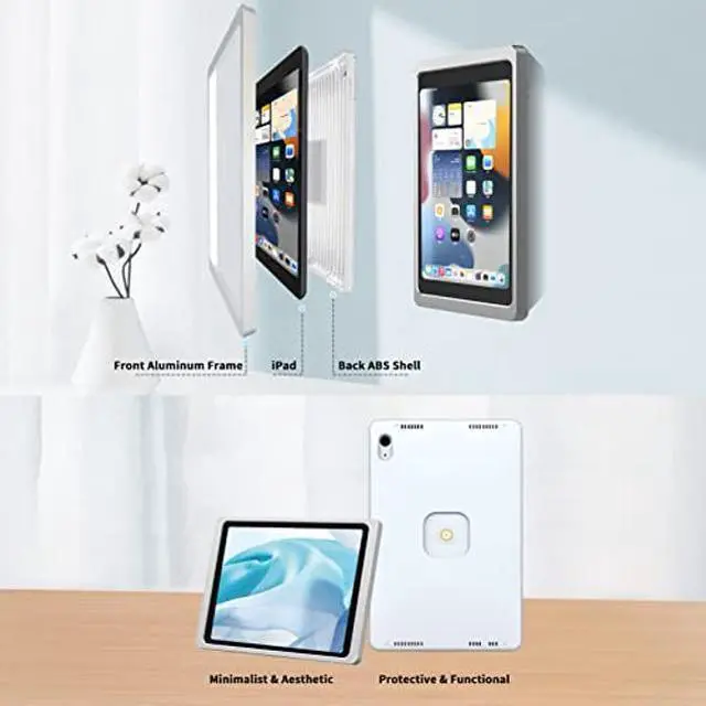 Alt view image 2 of 5 - EMONITA Magnetic Wall Mount with Charging Case for iPad Air 10.9", iPad Pro 11". Upgraded 18W Quick Charge, Strong Magnets, 360 Rotation, in-Wall Junction Box Included