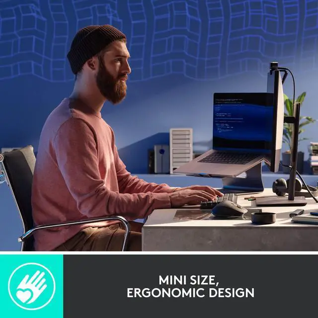 Alt view image 3 of 5 - Logitech MX Mechanical Mini Wireless Illuminated Keyboard, Tactile Quiet Switches, Backlit, Bluetooth, USB-C, macOS, Windows, Linux, iOS, Android, Metal - With Free Adobe Creative Cloud Subscription