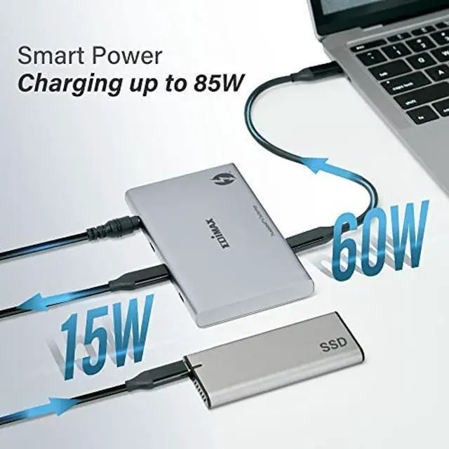 Alt view image 3 of 4 - EDiMAX 5-in-1 Thunderbolt 4 Mini Slim Dock, 40Gbps, 3X 15W TB4 Ports, Single 8K@60Hz or Triple 4K Display, TD-405BP