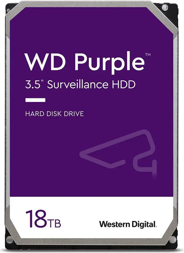 Alt view image 2 of 2 - Western Digital 18TB WD Purple Surveillance Internal Hard Drive HDD - SATA 6 Gb/s, 256MB Cache, 3.5" - WD180PURZ