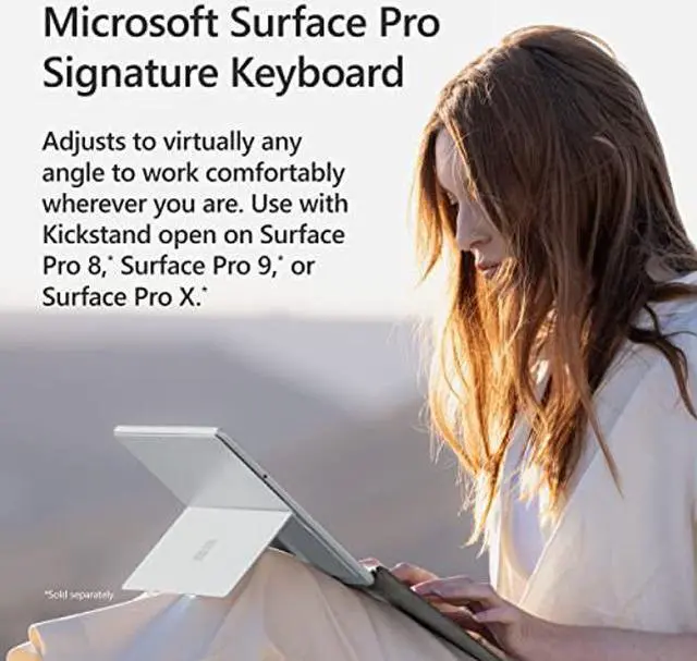 Alt view image 4 of 5 - Microsoft Surface Pro Signature Keyboard, Backlit Keys and Large Trackpad, Durable and Smooth Alcantara Material, Forest Colour