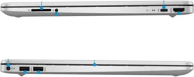 Alt view image 5 of 5 - HP 15.6" FHD Laptop, Intel 6-Cores i3-1215U Processor, 8GB RAM 256GB PCIe SSD, Fingerprint Reader, Bluetooth, WiFi, HDMI, Webcam, Windows 11 Home in S Mode, Silver