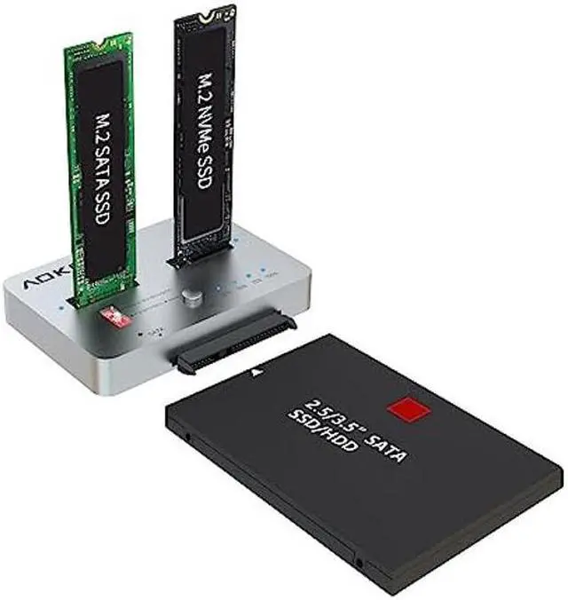 Main image of AOKO M.2 Duplicator NVMe to SATA Docking Staion for M.2 PCIe NVMe/M.2 SATA and 2.5" /3.5" SATA SSD/HDD with Offline Cloning