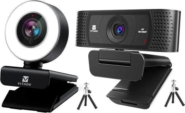 Main image of VITADE Bundle 960A Webcam 1080P with Microphone & Ring Light (Tripod Included) 928A Webcam 1080P with Microphone & Cover (Tripod Included)