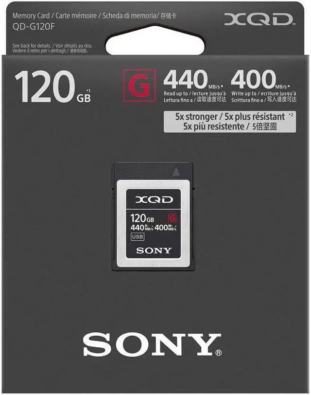 Alt view image 2 of 2 - Sony Professional XQD G series 120GB Memory Card (QD-G120F/J)