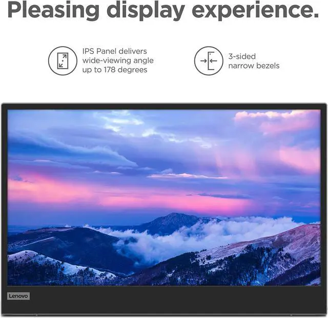 Alt view image 3 of 4 - Lenovo L15 - Mobile Monitor - 15.6" FHD Display - 60Hz - 6ms-14ms Response Time - Low Bluelight Certified - Foldable Stand - USB Type-C 3.2 Gen 1 - USB 2.0