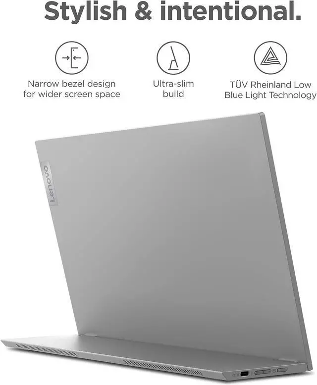 Alt view image 4 of 4 - Lenovo L15 - Mobile Monitor - 15.6" FHD Display - 60Hz - 6ms-14ms Response Time - Low Bluelight Certified - Foldable Stand - USB Type-C 3.2 Gen 1 - USB 2.0