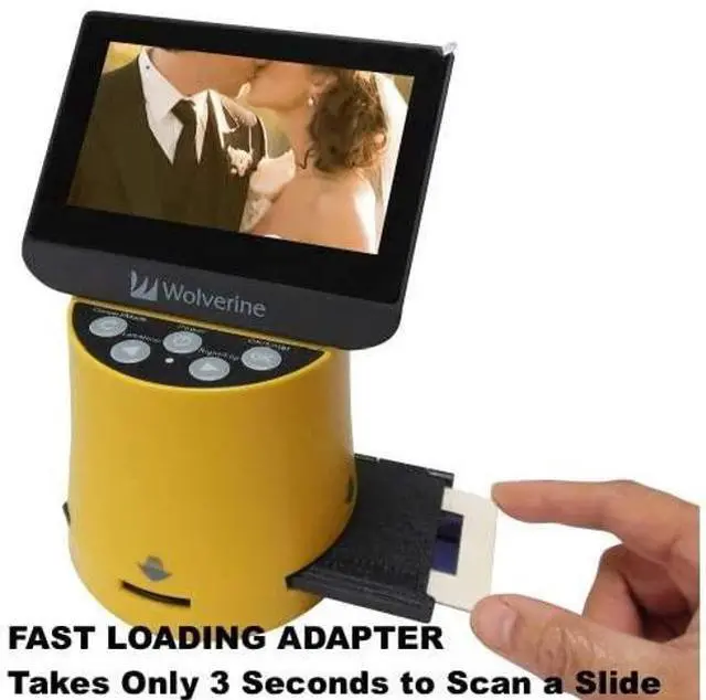 Alt view image 4 of 4 - Wolverine Titan 8-in-1 20MP High Resolution Film to Digital Converter with 4.3" Screen and HDMI Output, Worldwide Voltage 110V/240V AC Adapter & 32GB SD Card (Bundle) (Yellow)