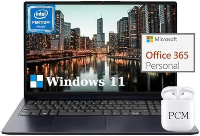 Main image of Lenovo IdeaPad Laptop Computer, 15.6 Inch FHD Display, Intel Pentium Silver N6000, 20GB RAM, 1TB SSD, 128GB eMMC, Windows 11, 1-Year Microsoft 365 Personal, WiFi 6, Bluetooth 5.0, Abyss Blue, PCM
