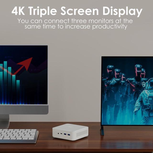 Alt view image 3 of 5 - CyberGeek Mini Computers AMD Ryzen 7 5700u (8C/16T,up to 4.3 GHz), Mini Gaming PC 32GB DDR4 RAM 2TB PCIe SSD, Small PC Supports 4K@60Hz/Triple Display/WiFi/BT5.0/HDMI+DP+Type C/VESA Office/Home/School