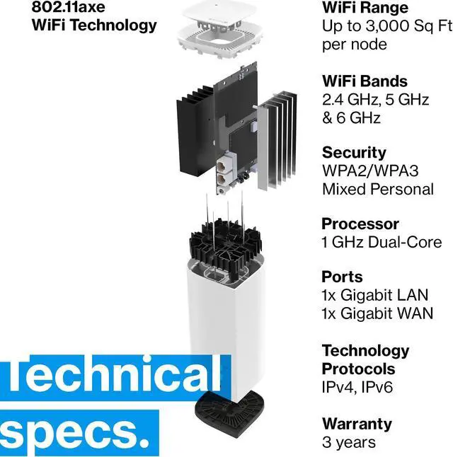 Alt view image 4 of 5 - Linksys Velop Pro 6E WiFi Mesh System | Two Cognitive Mesh Tri-Band routers with 5.4 Gbps (AXE5400) Speed | Whole Home Coverage up to 6,000 sq ft | Connect 200+ Devices | 2Pk MXEC622 | 2023 Release