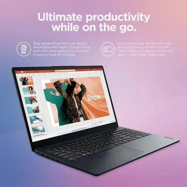 Alt view image 4 of 4 - Lenovo IdeaPad Laptop, 15.6" FHD Display, AMD Ryzen 3 7320U Processor (Beat i5-1035G7), 8GB DDR5 RAM, 1TB SSD, Wi-Fi 6, SD Card Reader, HDMI, USB A&C, Webcam, Windows 11, Abyss Blue w/GM Accessories