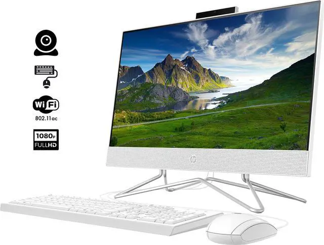 Alt view image 3 of 5 - HP 2022 Newest All-in-One Desktop, 21.5" FHD Display, Intel Celeron J4025 Processor, 16GB RAM, 512GB PCIe SSD, Webcam, HDMI, RJ-45, Wired Keyboard&Mouse, WiFi, Windows 11 Home, White