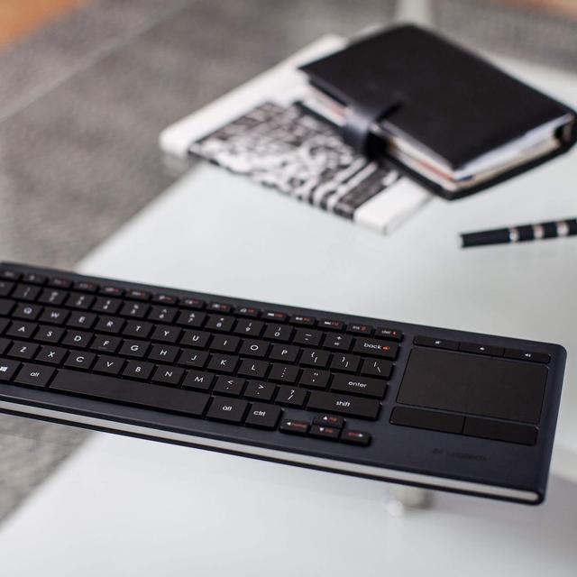 Alt view image 3 of 5 - Logitech K830 Illuminated Living-Room Keyboard with Built-in Touchpad - Easy-access Media Keys and Shortcut Keys for Windows or Android