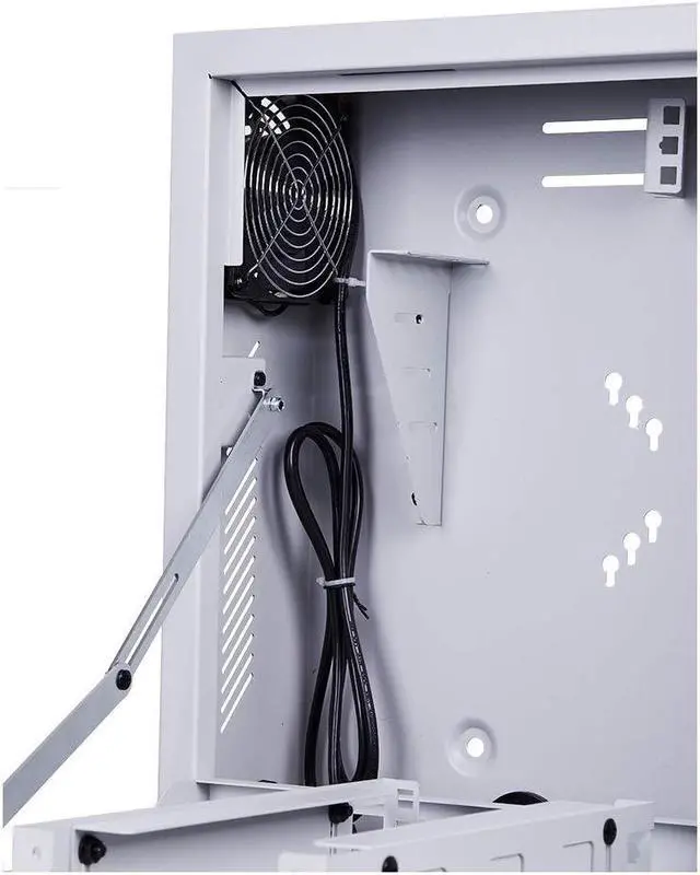 Alt view image 2 of 5 - Kenuco Heavy Duty 16 Gauge Steel DVR Security Lockbox with Fan and Swing Open Top (24'' x 21'' x 8'' White)