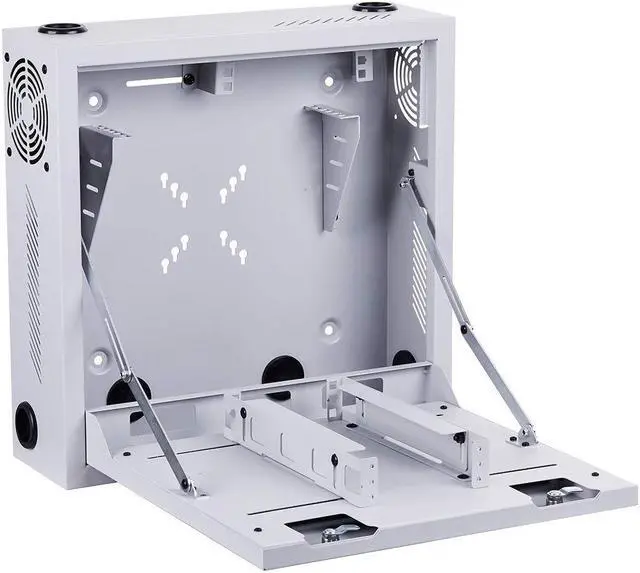 Main image of Kenuco Heavy Duty 16 Gauge Steel DVR Security Lockbox with Fan and Swing Open Top (24'' x 21'' x 8'' White)