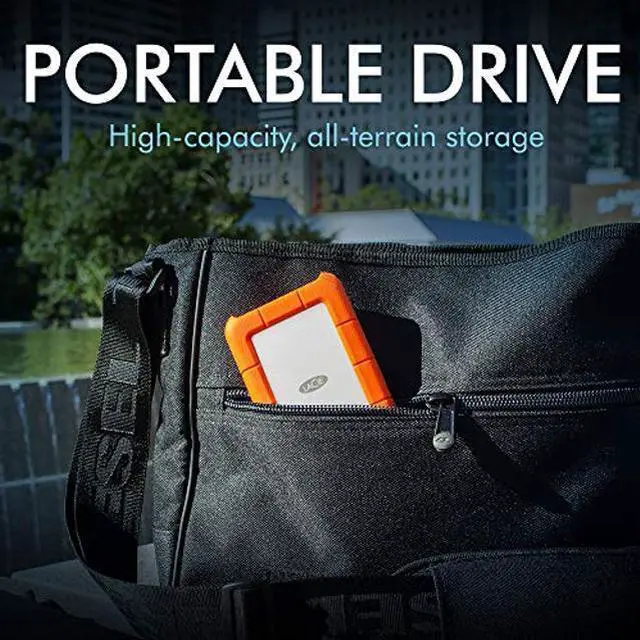 Alt view image 2 of 5 - LaCie Rugged 5TB Portable External HDD - USB 3.0/2.0 Compatible, Shock/Dust/Rain Resistant for Mac & PC, Orange, Grey