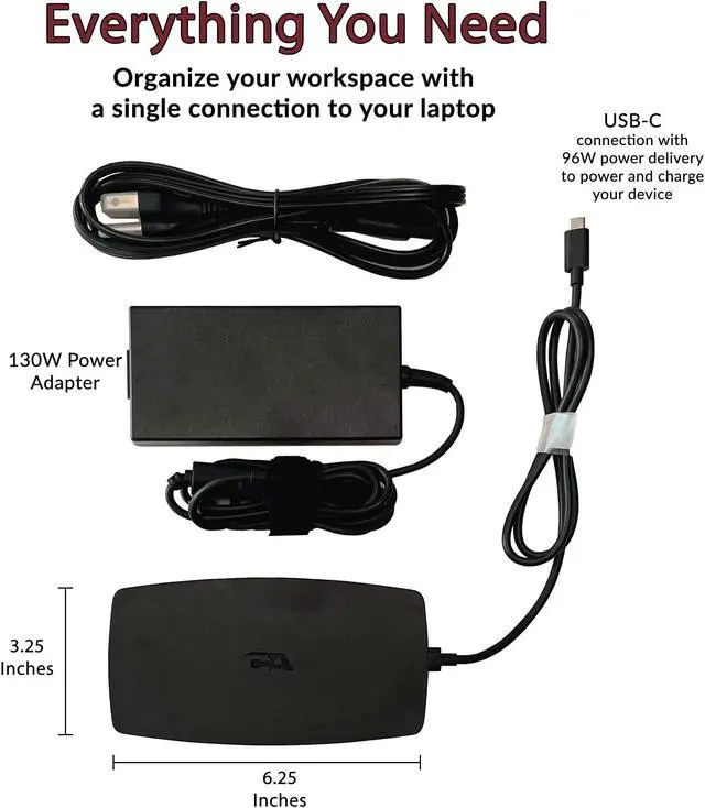 Alt view image 3 of 5 - CA Essential Laptop Docking Station (DS-1000) - USB-C Docking Station with Dual 4K HDMI Displays, Six USB Ports, Ethernet Port, Power for Laptop, TAA Compliant Black