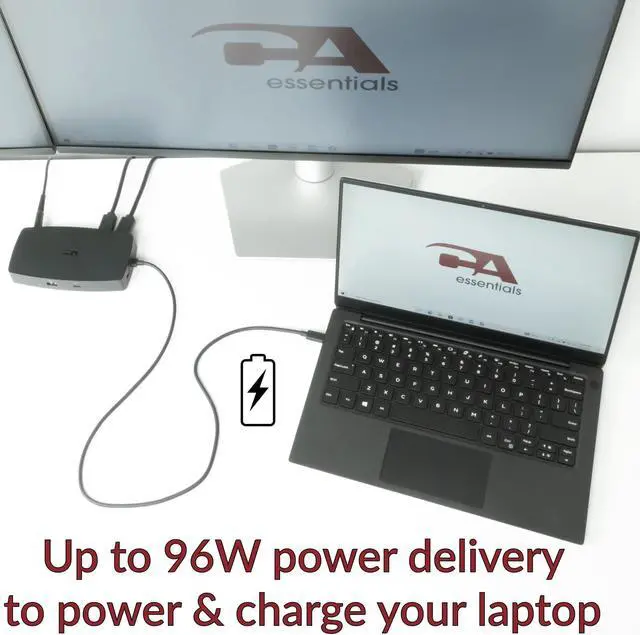 Alt view image 5 of 5 - CA Essential Laptop Docking Station (DS-1000) - USB-C Docking Station with Dual 4K HDMI Displays, Six USB Ports, Ethernet Port, Power for Laptop, TAA Compliant Black