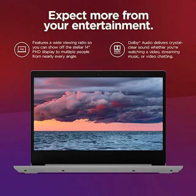 Alt view image 3 of 5 - Lenovo IdeaPad 3 Laptop, 14" FHD Display, Intel Core i5-1135G7 Processor, 20GB RAM, 1TB PCIe SSD, Webcam, SD Card Reader, Wi-Fi 6, Windows 11 Home, Grey