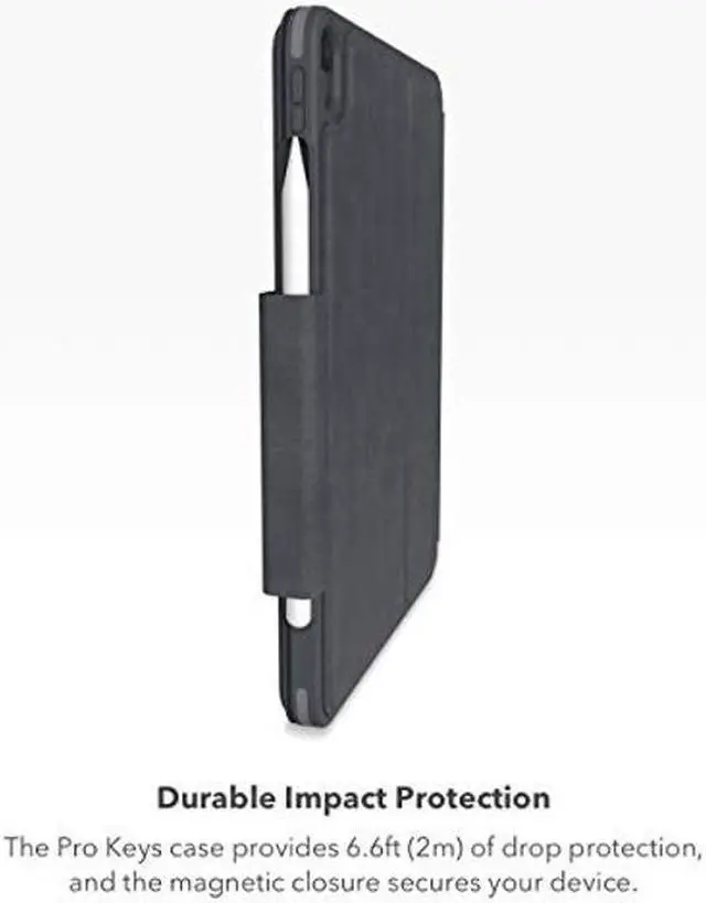 Alt view image 3 of 3 - ZAGG Detachable Case and Wireless Keyboard for Apple iPad Pro 12.9, Multi-Device Bluetooth Pairing, Backlit Laptop-Style Keys, Apple Pencil Holder, 6.6ft Drop Protection (Charcoal)