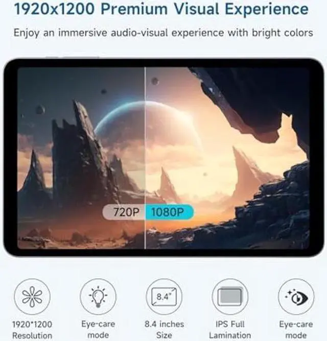 Alt view image 4 of 5 - ALLDOCUBE 8.4 inch Tablet, Helio G99 Android Tablet with Widevine L1 iPlay50 Mini Pro NFE, FHD+ 1920x1200 Android13 Tablet, 16GB(8+8) RAM 256GB ROM 512GB Expandable, 5MP/13MP 4G LTE Bluetooth 5.2