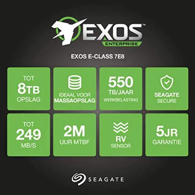 Alt view image 3 of 3 - Seagate ST8000NM0055 8TB 7200 RPM SATA 6Gb/s 512e 256MB Cache 3.5" Internal Enterprise Hard Drive