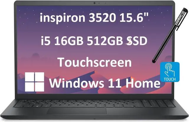 Main image of Dell Inspiron 15 3520 (2024) Business Laptop (15.6" FHD Touchscreen IPS, Intel Core i5-1155G7, 16GB RAM, 512GB SSD) Numeric Keypad, Narrow-Bezel, Webcam, Inspiron 3000, Win 11 Home, Carbon Black