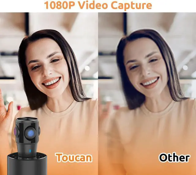 Alt view image 2 of 5 - TOUCAN 360-Degree Video Conference Camera Webcam for Pc