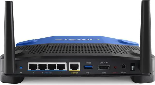 Alt view image 3 of 5 - Linksys WRT1200AC Dual-Band and Wi-Fi Wireless Router with Gigabit and USB 3.0 Ports and eSATA