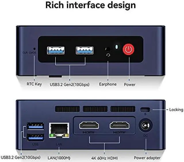 Alt view image 2 of 5 - Beelink MINIS 12 PRO Mini PC with N100 Processor, 16G DDR4 500G SSD Mini Desktop PC, WiFi6, BT5.2, Dual HDMI, Ethernet LAN Business Mini Computer