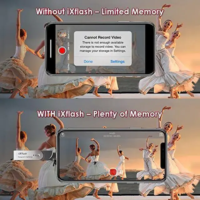 Alt view image 2 of 5 - PioData iXflash 1 TB MFi Certified Flash Pen Drive for iPhone/iPad/Mac/PC USB 3.1 Type C Lightning External Storage Memory Photo Stick