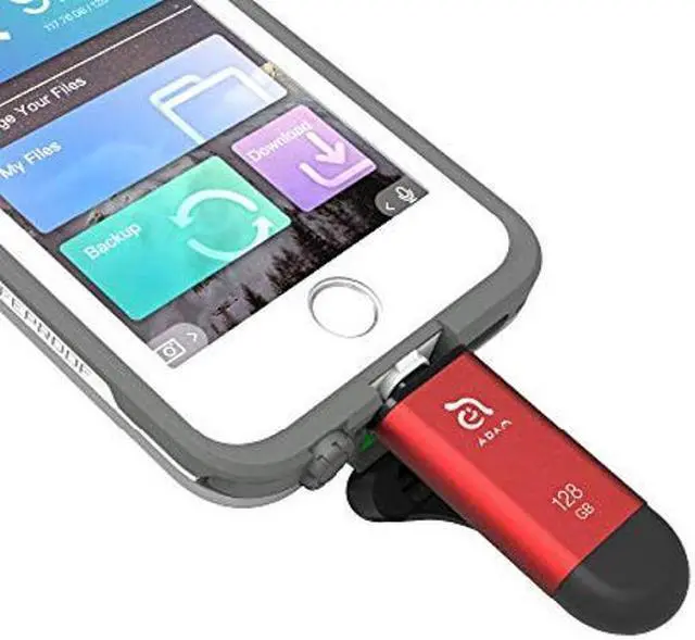 Alt view image 3 of 5 - ADAM elements iKlips C MFi Certified Lightning + USB C Flash Drive for iPhone, iPad Pro, Mac, PC, Android - Touch ID/Face ID Secured (Black, 128GB)