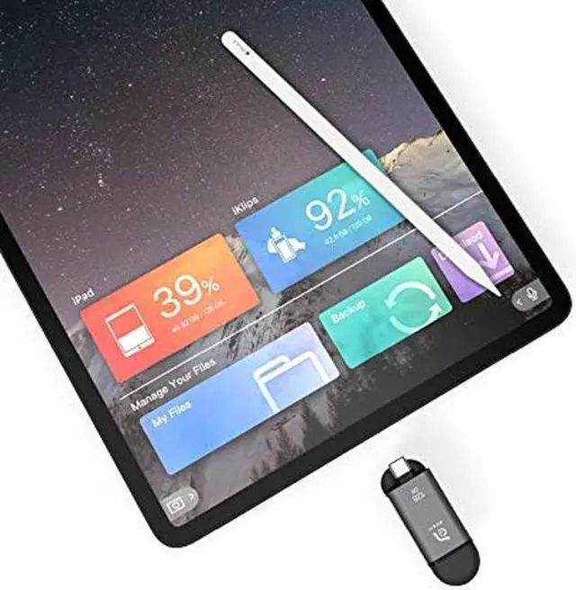 Alt view image 2 of 5 - ADAM elements iKlips C MFi Certified Lightning + USB C Flash Drive for iPhone, iPad Pro, Mac, PC, Android - Touch ID/Face ID Secured (Black, 128GB)