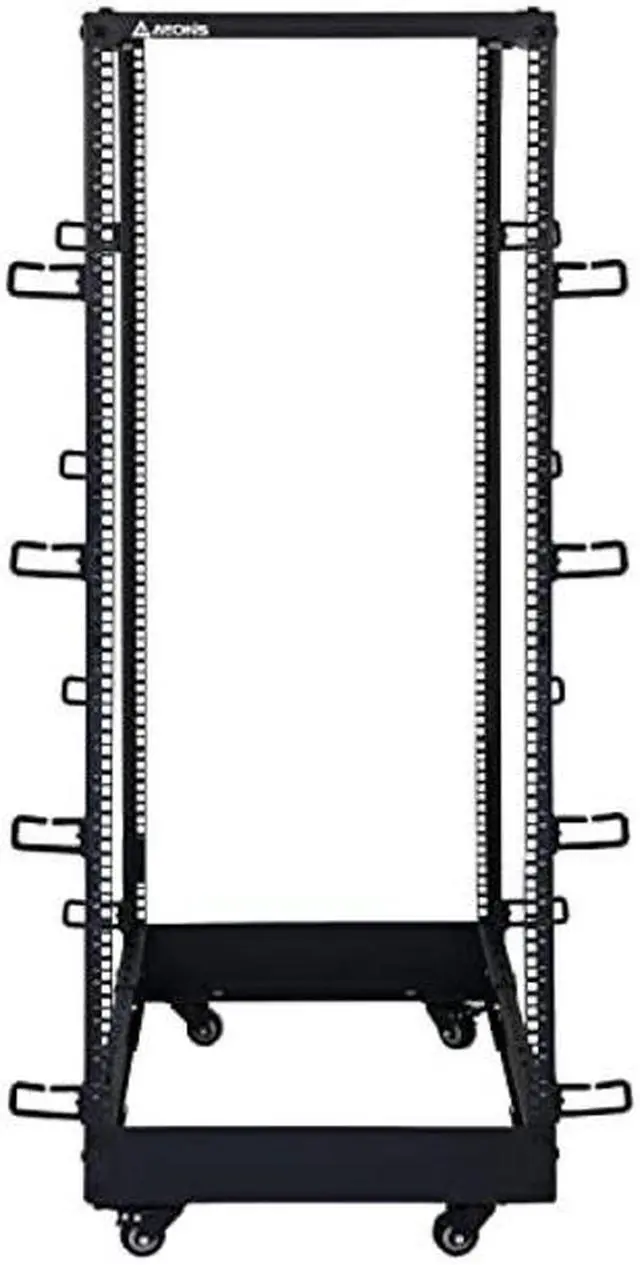 Main image of AEONS 27U 4-Post IT Open Frame Server Rack 19 Inch Depth-Adjustable (22" to 40") Network Equipment AV Gear w/Casters and Cable Management
