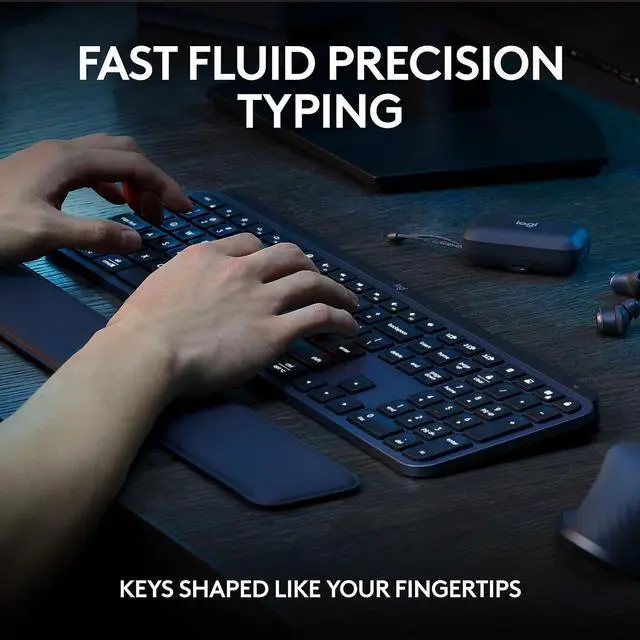 Alt view image 3 of 5 - Logitech MX Keys S Combo - Performance Wireless Keyboard and Mouse with Palm Rest