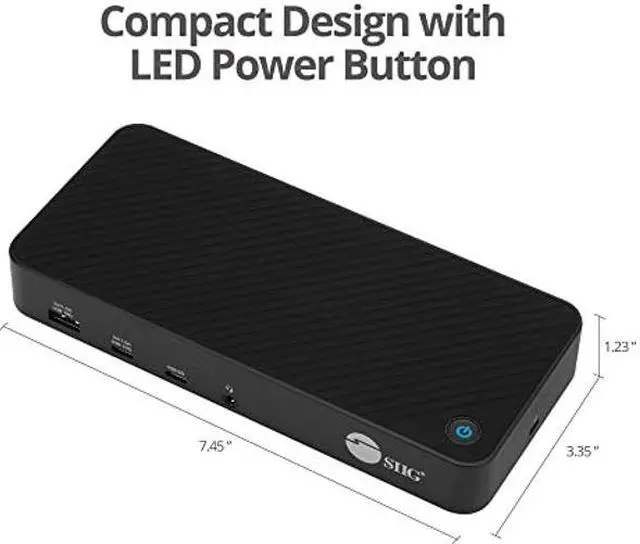 Alt view image 5 of 5 - SIIG USB-C Triple 4K 60Hz Docking Station with 100W PD - Triple 4K@60Hz or Single 5K@60Hz Monitor Laptop Dock - DisplayLink - 3X HDMI, 2X DisplayPort, 3X USB-A, 2X USB-C, Gigabit Ethernet