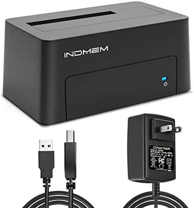 Main image of INDMEM SAS to USB 3.0 Adapter, SAS/SATA Hard Drive Enclosure Reader Converter Docking Station for 2.5/3.5 inch Server HDD SSD with 12V/2A Power Adapter,Support up to 18TB(New Upgrade)