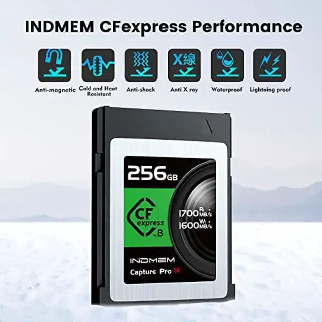 Alt view image 2 of 5 - 256GB CFexpress Type B Memory Card, Raw 4K/8K Video Recording,up to 1700MB/s Read, 1600MB/s Write, Compatible with Nikon Z6/Z7/D6,Canon EOS-1DXMark III/EOS-R5,Panasonic S1/S1R,DJI Ronin 4D