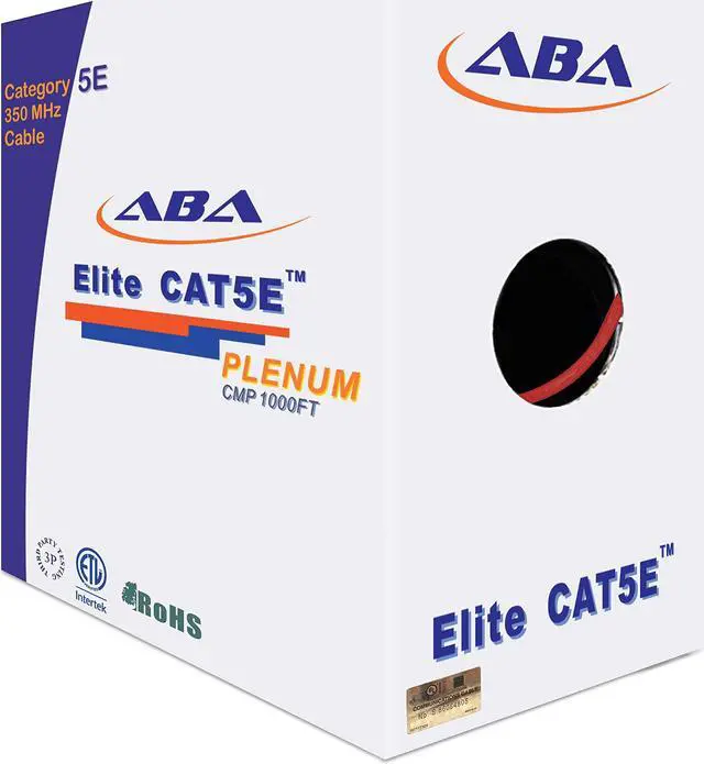Main image of CAT5E Plenum (CMP), Ethernet Cable 1000ft, Unshielded Twisted Pair (UTP) 24AWG, Solid Pure Bare Copper, 350MHz, UL Certified, Easy to Pull, Bulk Networking LAN Cable - RED