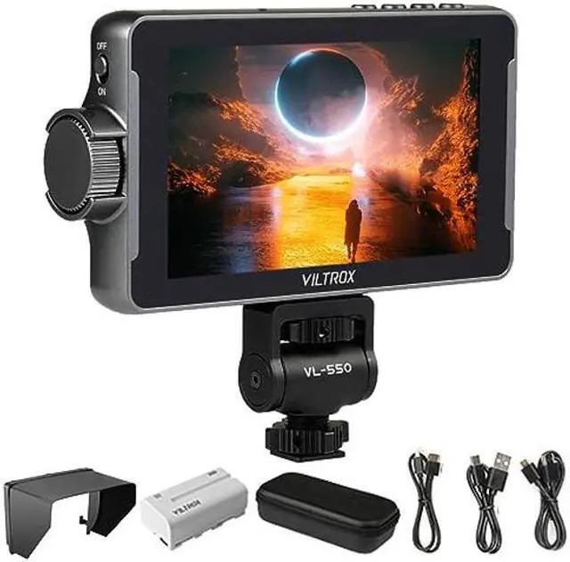 Main image of VILTROX DC550 Pro 5.5 Inch High Bright 1200nit Touch Screen Director Camera Field Monitor with Sunshade Hood,Battery,Storage Bag