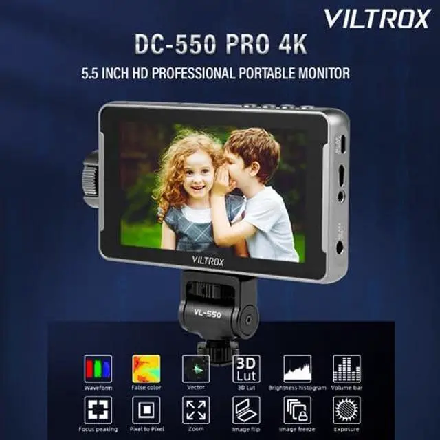 Alt view image 4 of 5 - VILTROX DC550 Pro 5.5 Inch High Bright 1200nit Touch Screen Director Camera Field Monitor with Sunshade Hood,Battery,Storage Bag