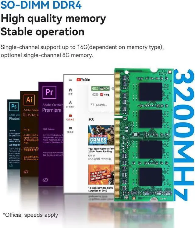 Alt view image 5 of 5 - Beelink Mini PC, Mini S12 Intel 12th Gen 4-Core N95(up to 3.4GHz), Mini Computer 16GB DDR4 RAM 500GB SSD, Desktop PC Dual HDMI 4K UHD/Gigabit Ethernet/Dual WiFi5/BT4.2/HTPC/W-11