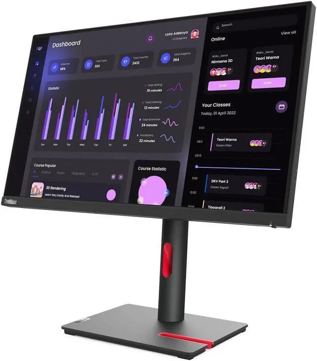 Alt view image 4 of 5 - Lenovo ThinkVision T24i-30 23.8 Full HD WLED LCD Monitor - 16:9